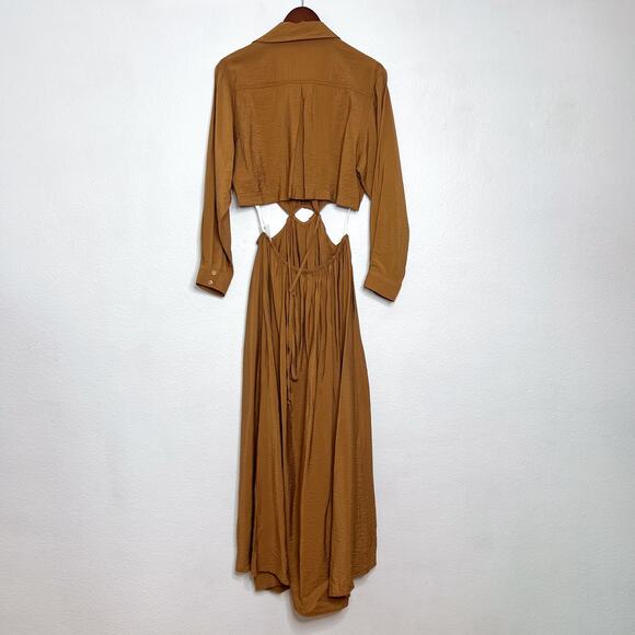 Young Fabulous & Broke Brown Derby Maxi Dress Size Large - Picture 6 of 12